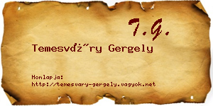 Temesváry Gergely névjegykártya